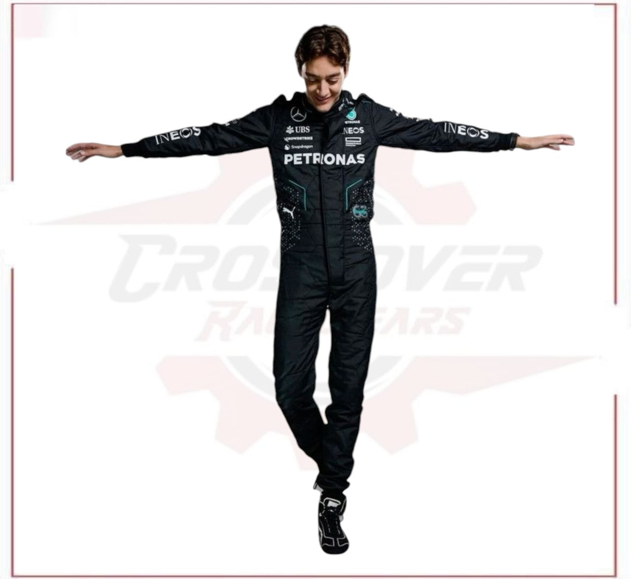 2024 George Russell Mercedes AMG F1 Team Race Suit CROSSOVER RACEWEARS