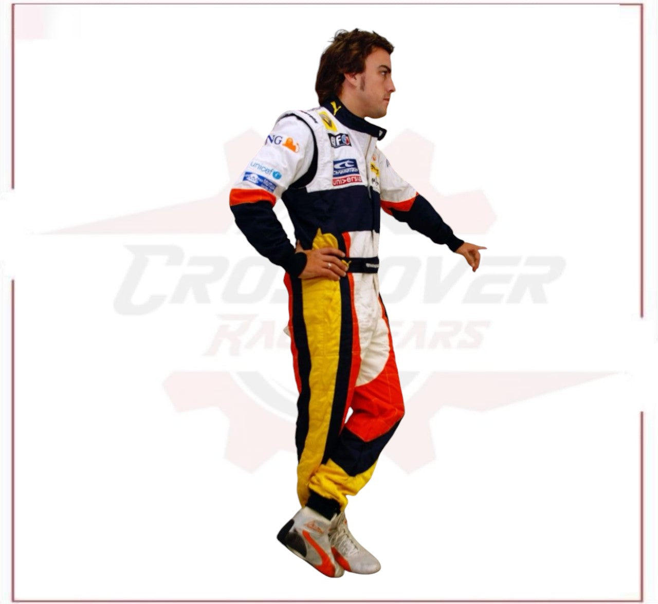 Fernando Alonso 2008 Renault F1 race suit Embroidery CROSSOVER RACEWEARS