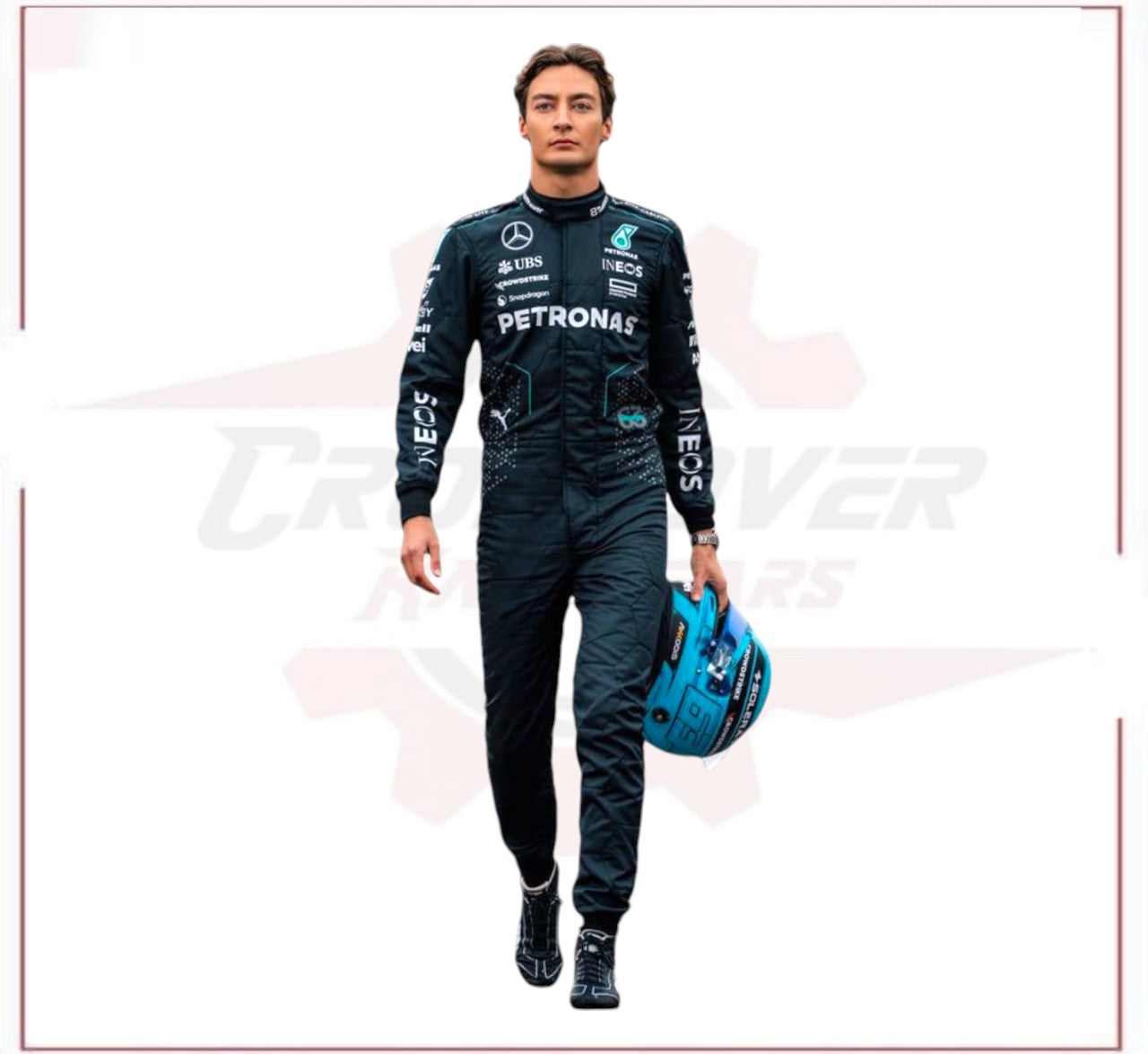 2024 George Russell Mercedes AMG F1 Team Race Suit CROSSOVER RACEWEARS