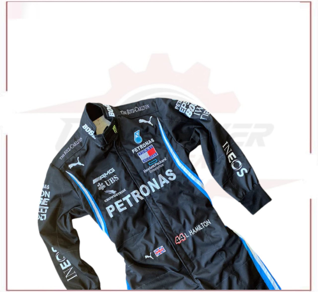 2020 Lewis Hamilton Mercedes AMG F1 Embroidery Race Suit CROSSOVER RACEWEARS