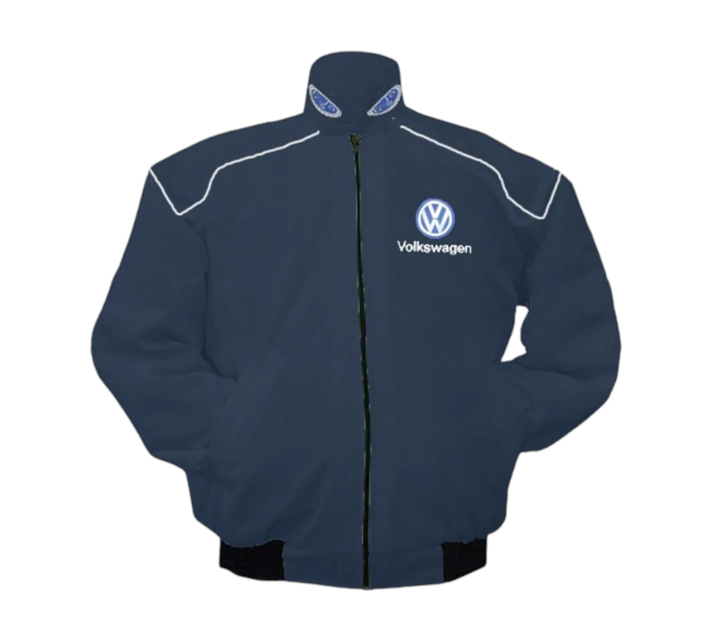 VW Volkswagen Vintage Racing Jacket Dark Blue