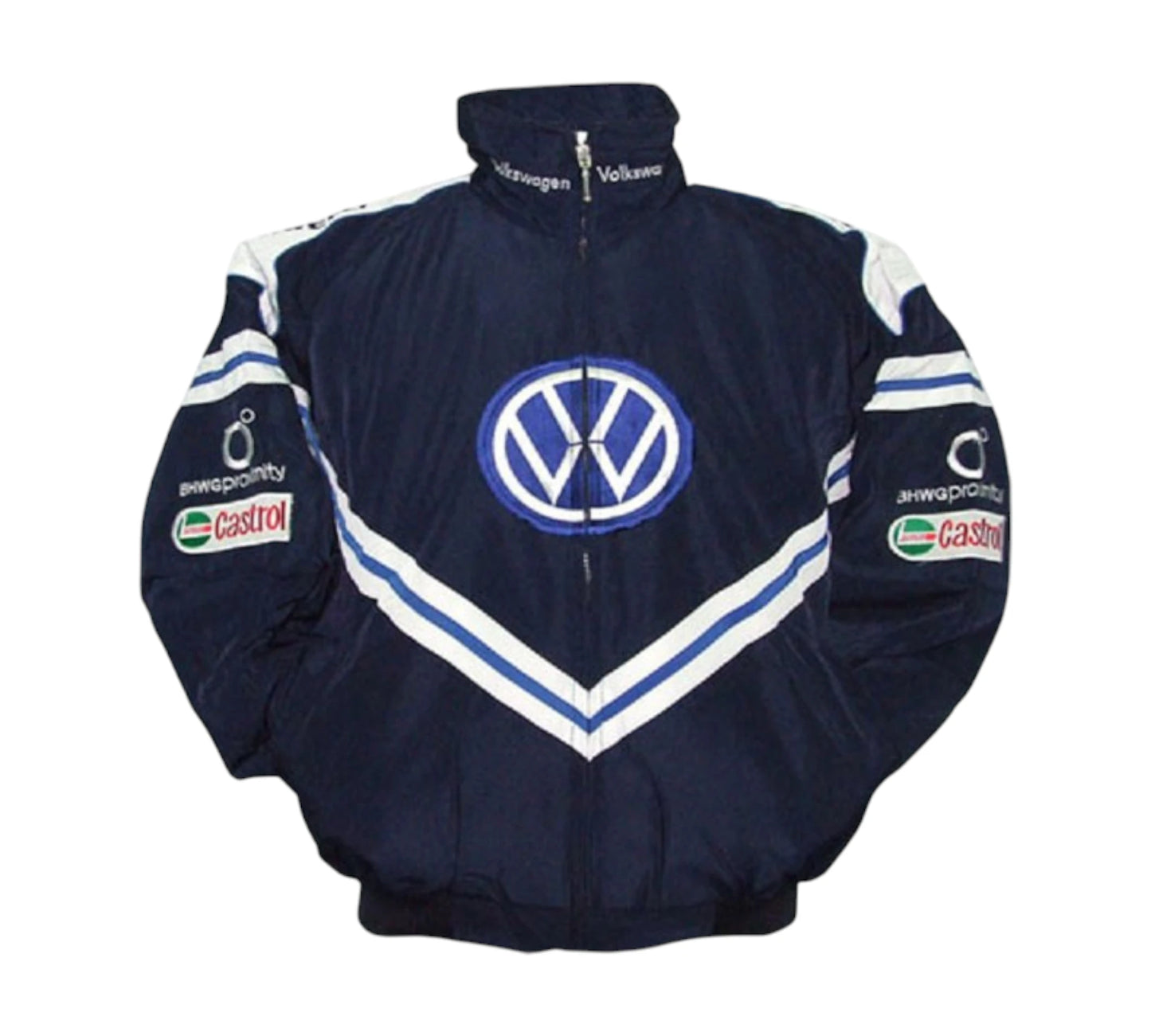 VW Volkswagen Racing Jacket Dark Blue with White