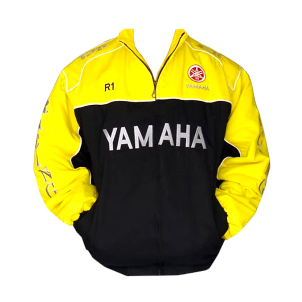 Yamaha R1 Motorcycle Racing Jacket Black and Yellow