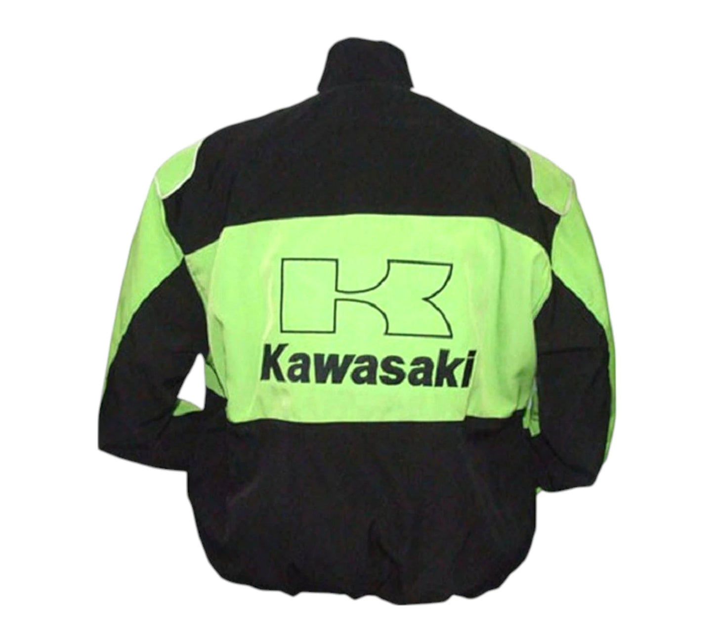 Kawasaki Bridgestone Motorcycle Jacket Black and Green