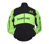 Kawasaki Bridgestone Motorcycle Jacket Black and Green