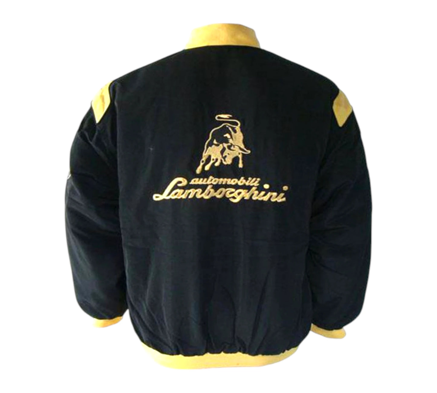 Black jacket with Lamborghini logo on a white background