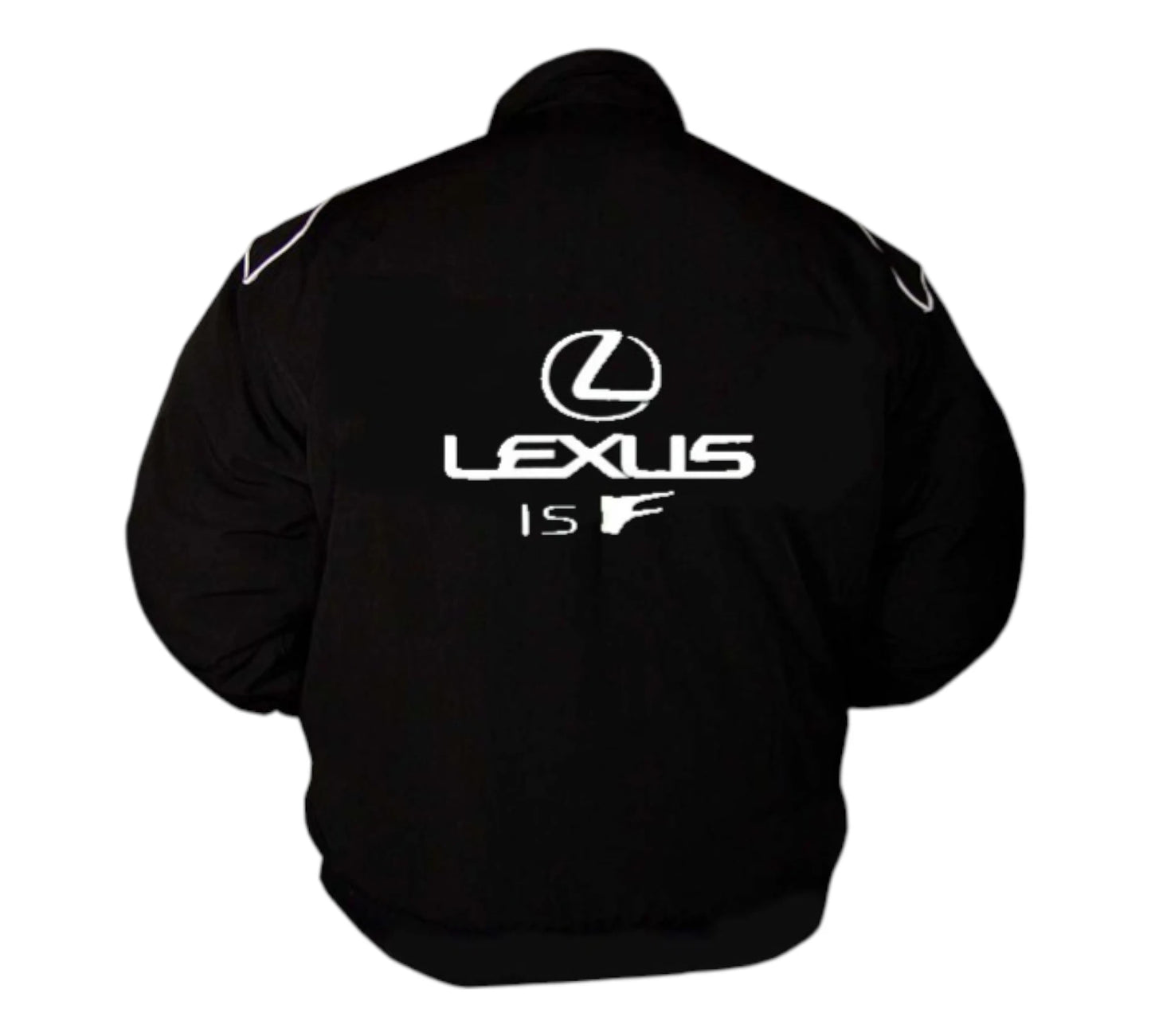 Black jacket with Lexus logo on a white background