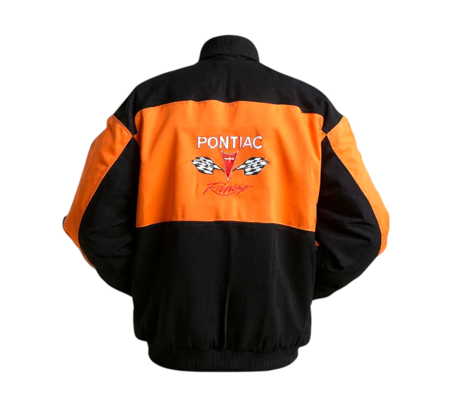 Red jacket with Pontiac Racing logo on a white background