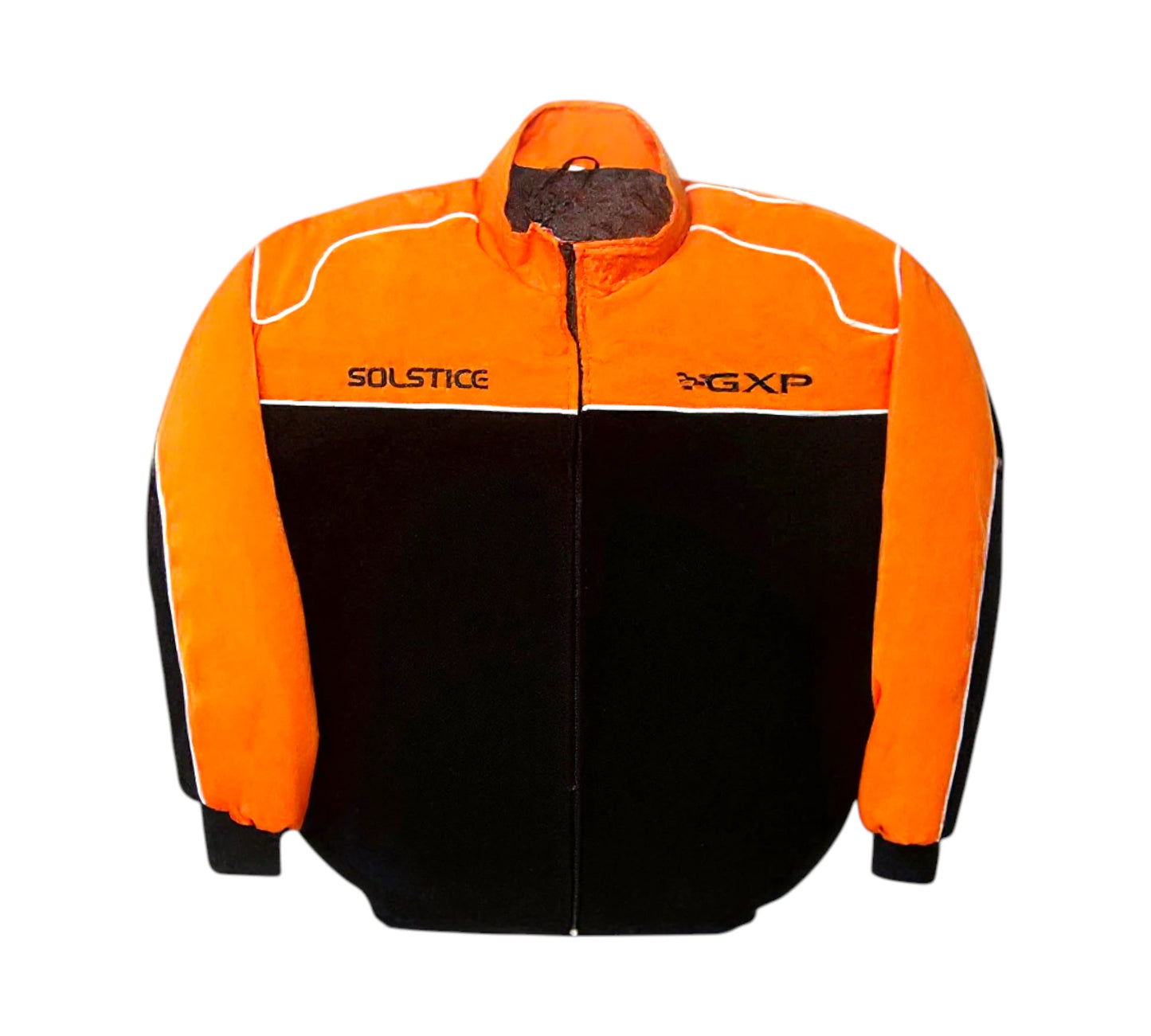 Gray and black jacket with Pontiac logo on a white background