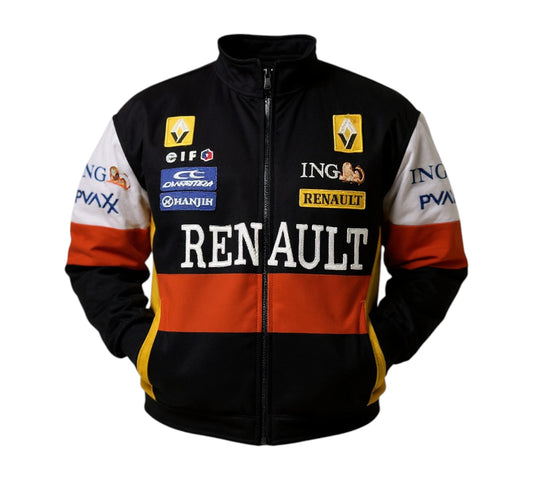 Renault racing jacket with various sponsor logos on a white background