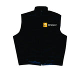 Black vest with yellow sleeves featuring a Renault logo on a white background