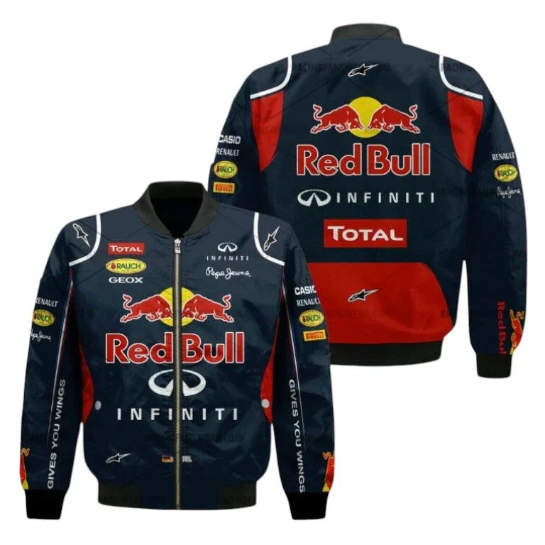 Sebastian Vettel Formula One Racing 2012 Red Bull Bomber Jacket