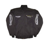 Black jacket with Triumph branding on a white background
