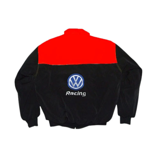 Black and red jacket with Volkswagen Racing logo on a white background