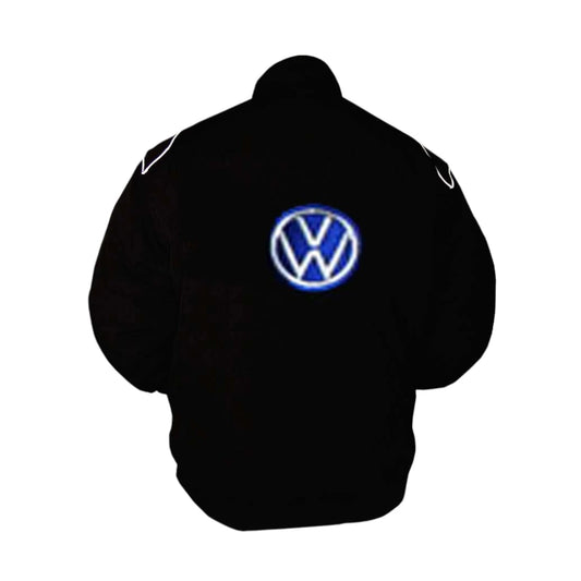 Red Volkswagen jacket with logo and text on a white background