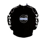 Black jacket with Volvo logo and branding on a white background
