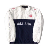 Gray jacket with Yamaha branding on a white background