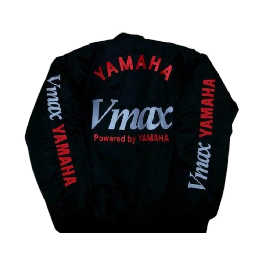 Black jacket with Yamaha and Vmax branding on a white background