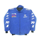 Blue jacket with Yamaha and R1 branding on a white background