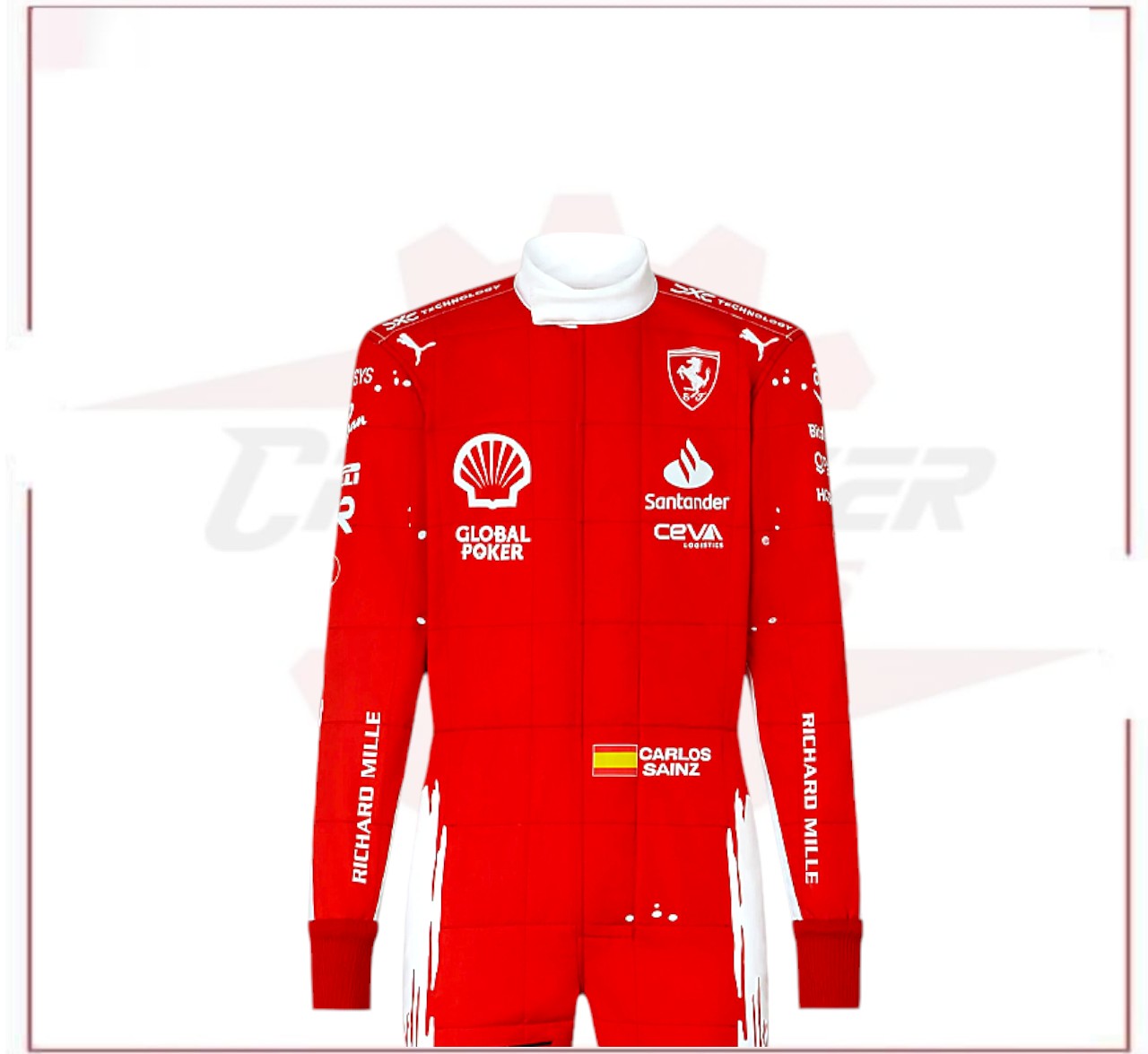 2023 Las Vegas Carlos Sainz Jr F1 Scuderia Ferrari Race Suit - CROSSOVER RACEWEARS 