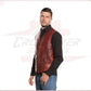 New Men's Vest in Genuine Bordeaux Leather CROSSOVER RACEWEARS