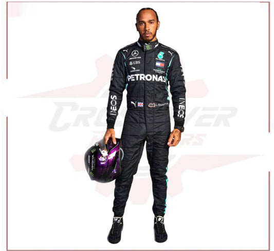 2020 Lewis Hamilton Mercedes AMG F1 Race Suit CROSSOVER RACEWEARS
