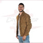 U03 - Men's Bomber Jacket in Genuine Honey Suede Leather CROSSOVER RACEWEARS