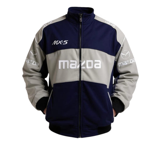 Mazda MX-5 Miata Racing Jacket Dark Blue and Light Gray