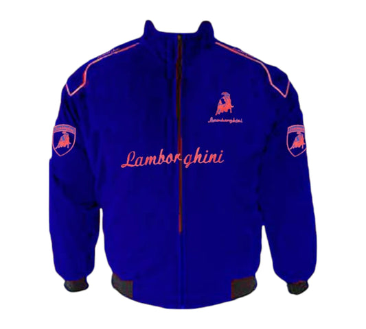 Lamborghini Racing Jacket Blue with Red Piping
