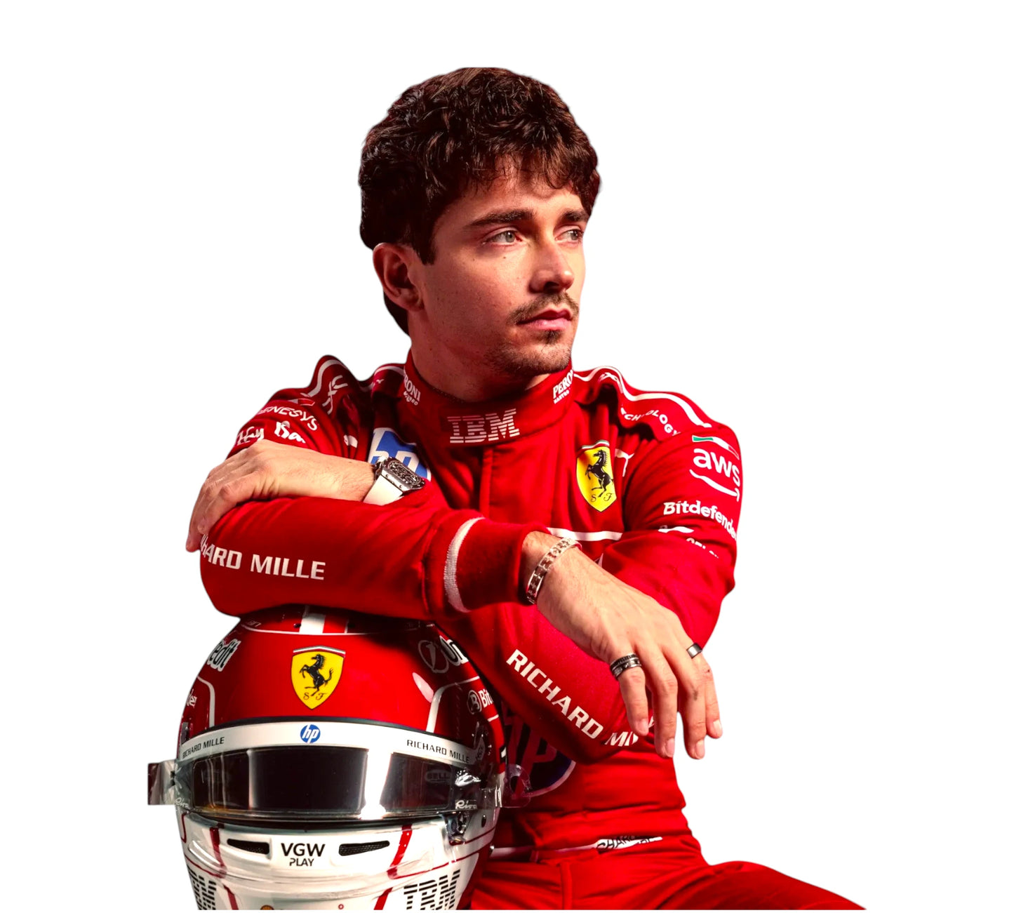 New 2025 Scuderia Ferrari HP Charles Leclerc & Lewis Hamilton F1 Team Replica Racing Suit