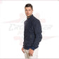 Victor - Men's Bomber Jacket in Genuine Dark Blue Suede Leather CROSSOVER RACEWEARS