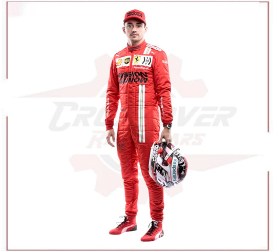 2021 Charles Leclerc Ferrari Racing Suit F1 Team Mission Winnow - CROSSOVER RACEWEARS 