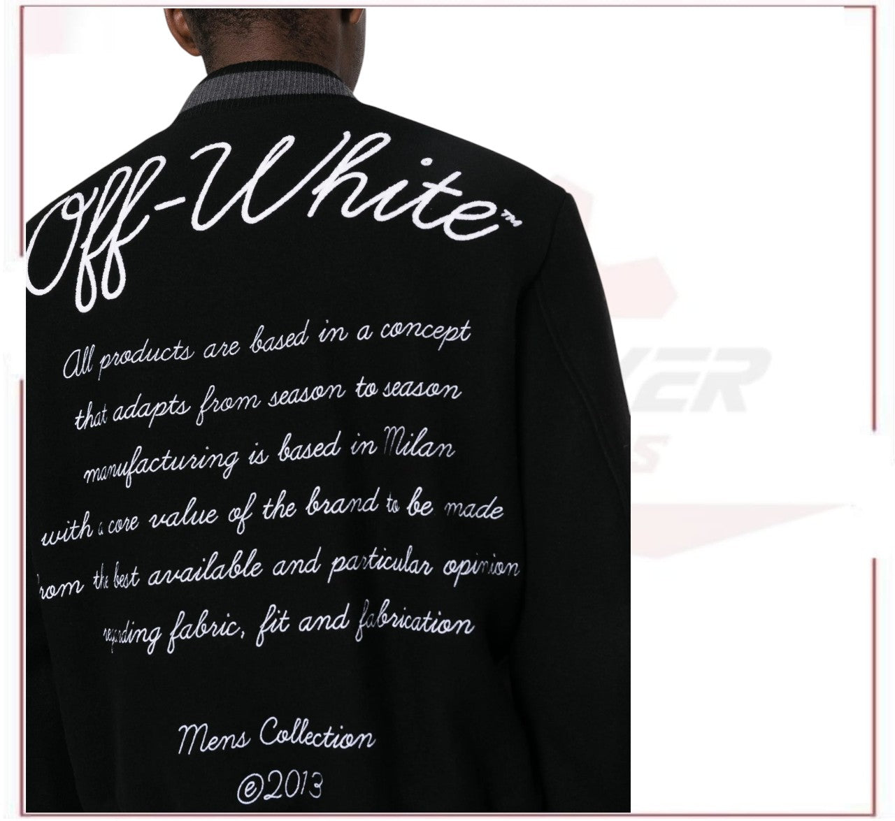 New Season  Off-White logo-appliqué varsity bomber jacket