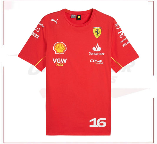 F1 Racing Scuderia Ferrari  2024 Charles Leclerc Driver T Shirts