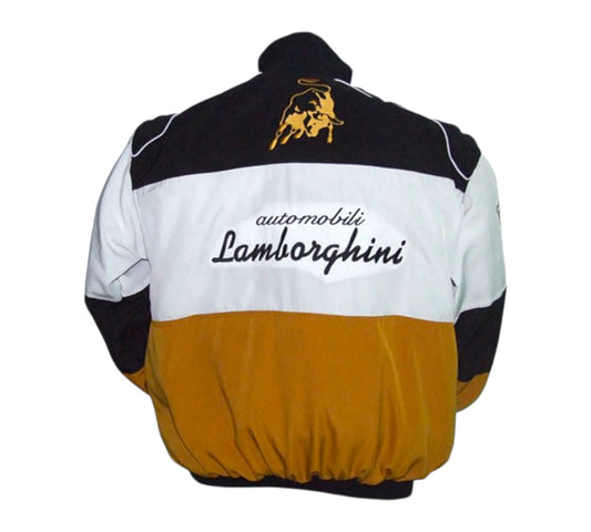 Lamborghini Automobili Racing Jacket Black,White and Brown