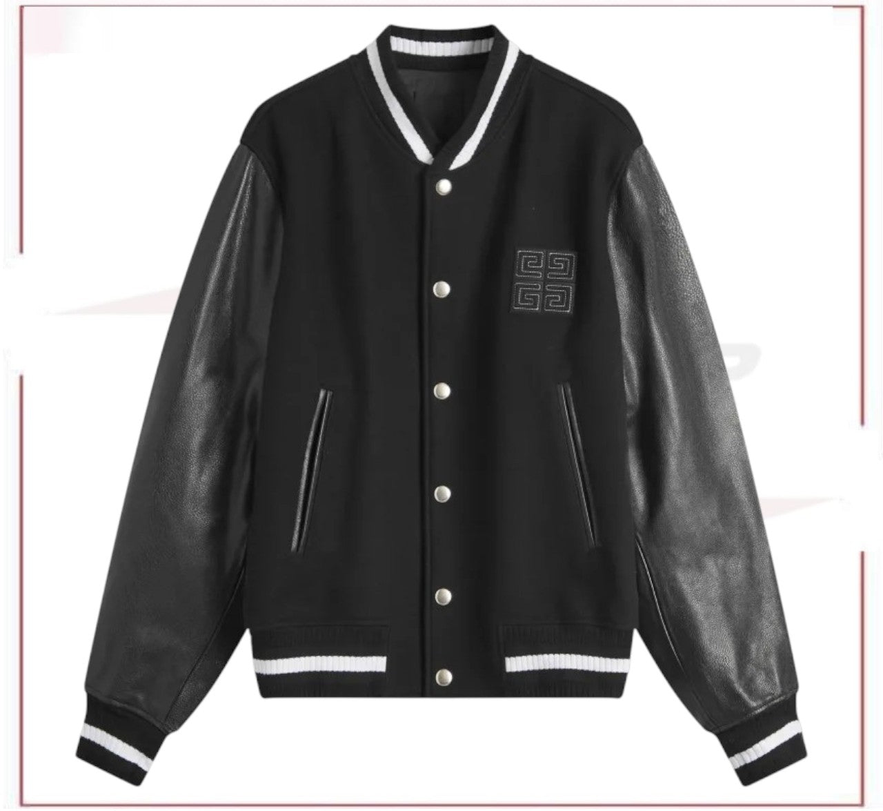 Givenchy Mix Material Varsity Jacket Black