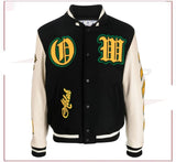 Off-White logo-patch varsity jacket