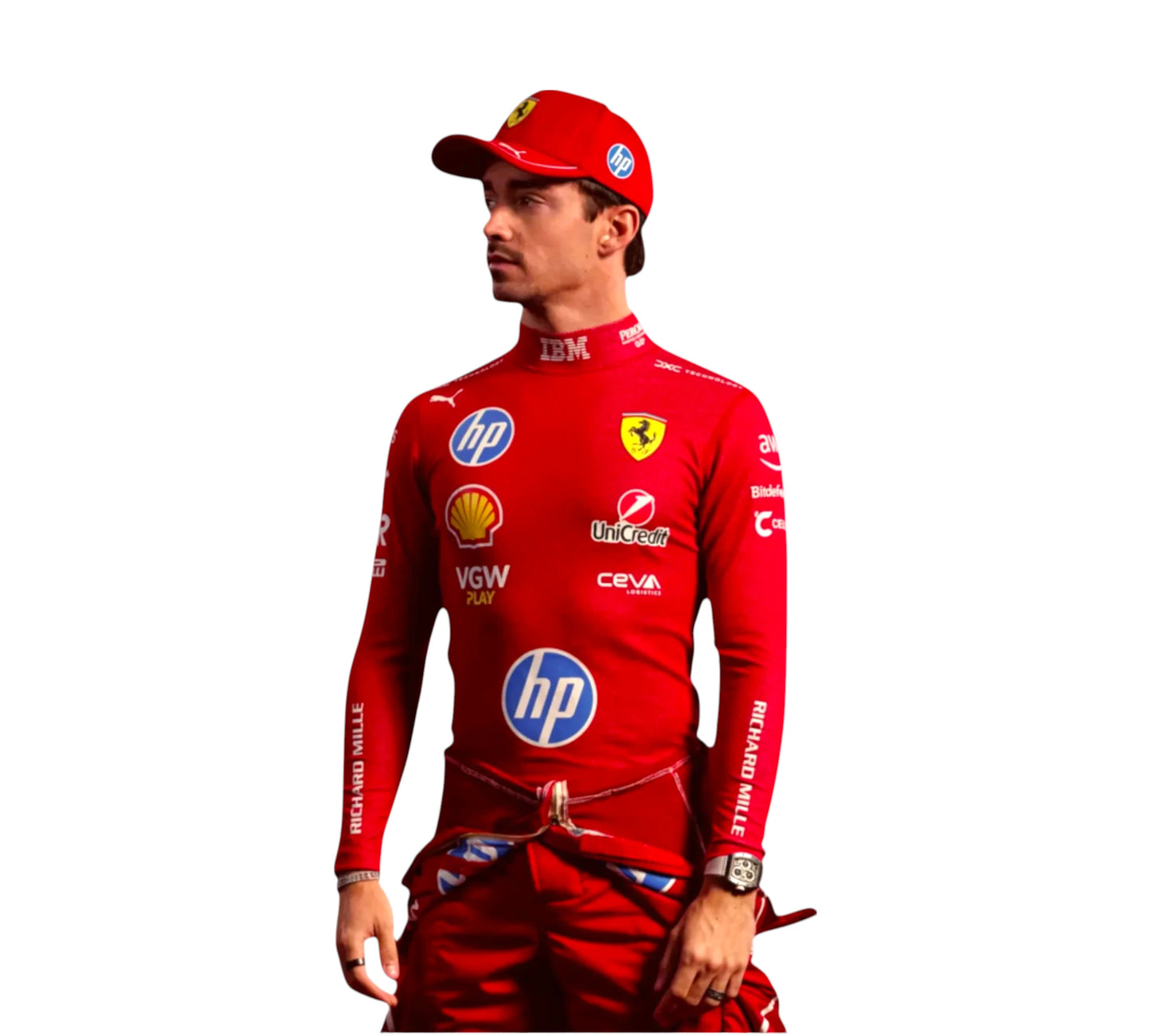 New 2025 Lewis Hamilton Scuderia Ferrari HP F1 Team Racing Suit