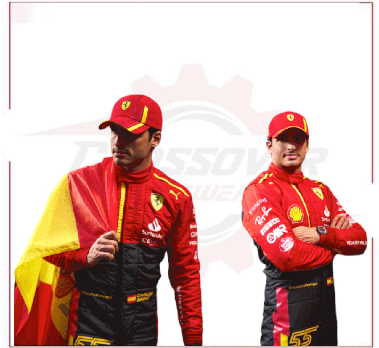 Special Ferrari Race Suit Carlos Sainz 2023 F1 Spain GP - CROSSOVER RACEWEARS 