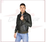 Victor - Men's Bomber in Genuine Green Leather CROSSOVER RACEWEARS