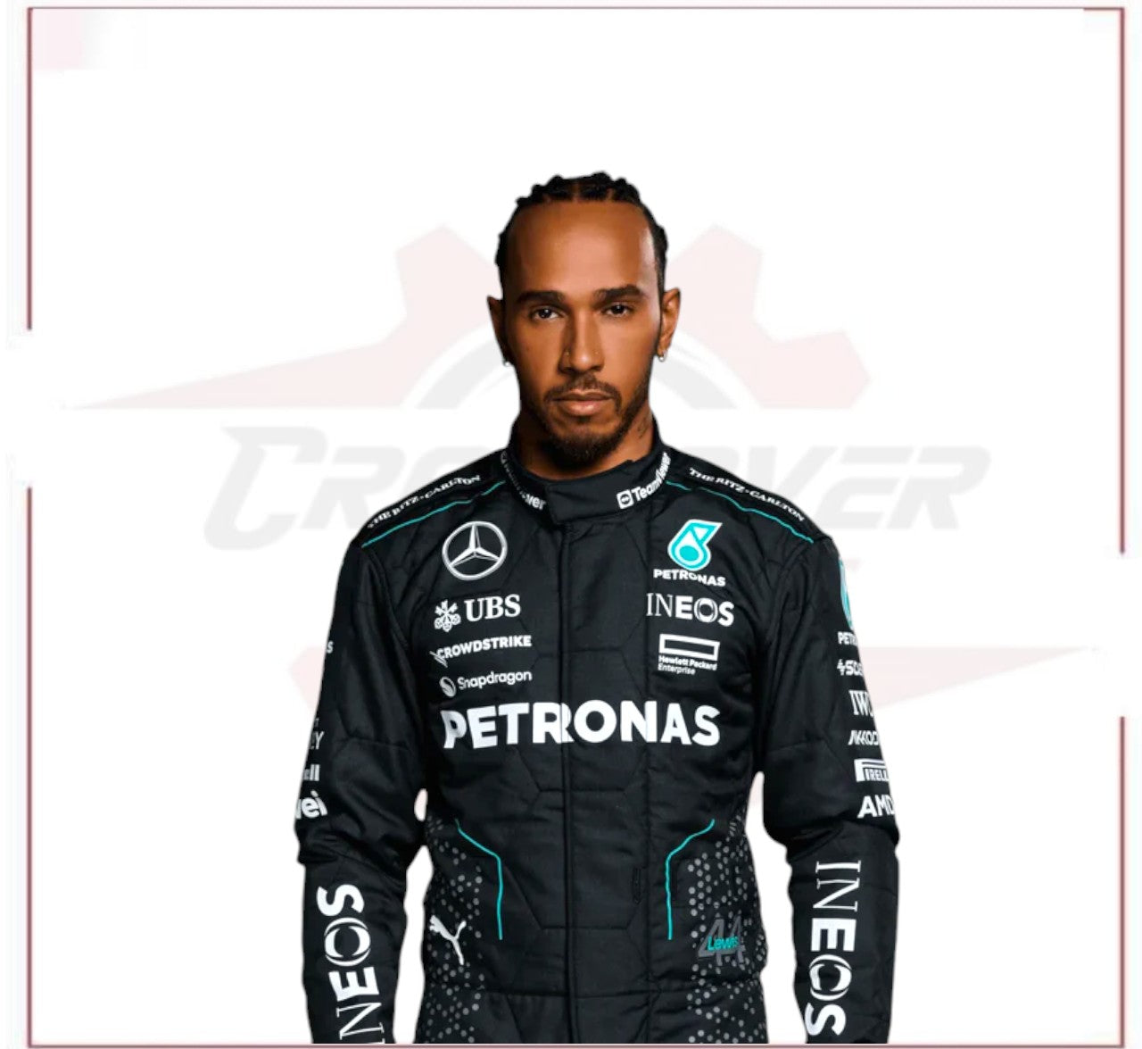 2024 Lewis Hamilton Mercedes AMG F1 Team Suit CROSSOVER RACEWEARS