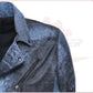 V248 - Men's Perfecto in genuine Blue Vintage leather CROSSOVER RACEWEARS