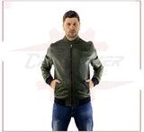 Bomber Napoli - Bomber Men in Genuine Green Leather CROSSOVER RACEWEARS