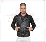 V248 - Men's Perfecto in Genuine Black Leather CROSSOVER RACEWEARS