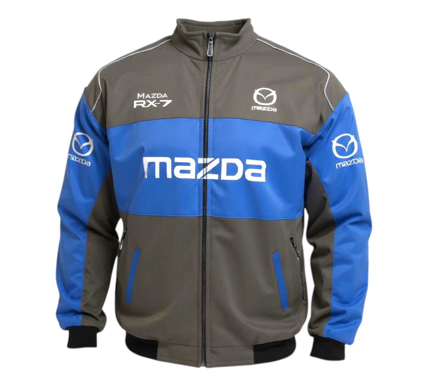 Mazda RX-7 Racing Vintage Jacket Dark Gray and Royal Blue