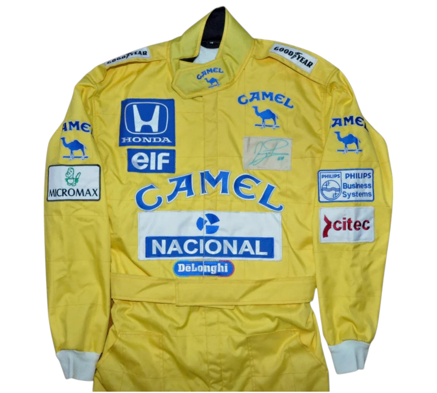 Ayrton Senna Signed Lotus 1987 F1 Replica Racing Suit Embroidery