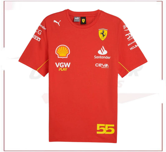 Scuderia Ferrari F1 Racing 2024 Carlos Sainz Driver T Shirts
