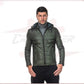 Berlino - Men's Down Jacket in Genuine Green Leather CROSSOVER RACEWEARS