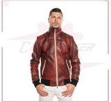 Bomber KiWey - Men’s Bomber Bordeaux genuine leather CROSSOVER RACEWEARS