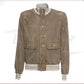 Polo - Men's Bomber Jacket in Genuine Mud Colored Suede Leather SE CROSSOVER RACEWEARS